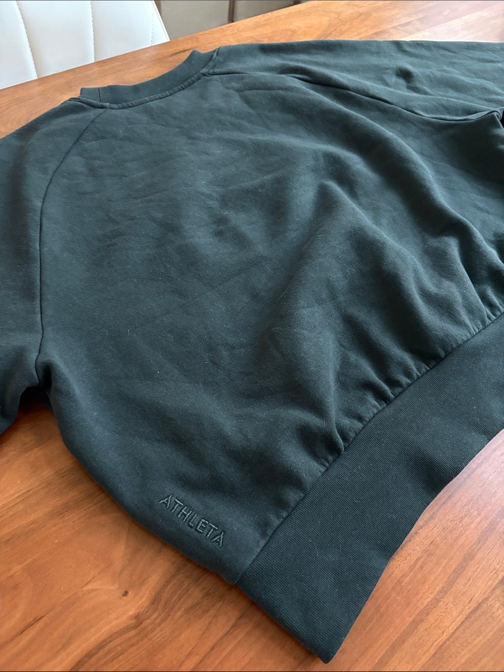 Athleta Forever Fleece Relaxed Crew Sweatshirt in Elm Green Size Large - Picture 9 of 9
